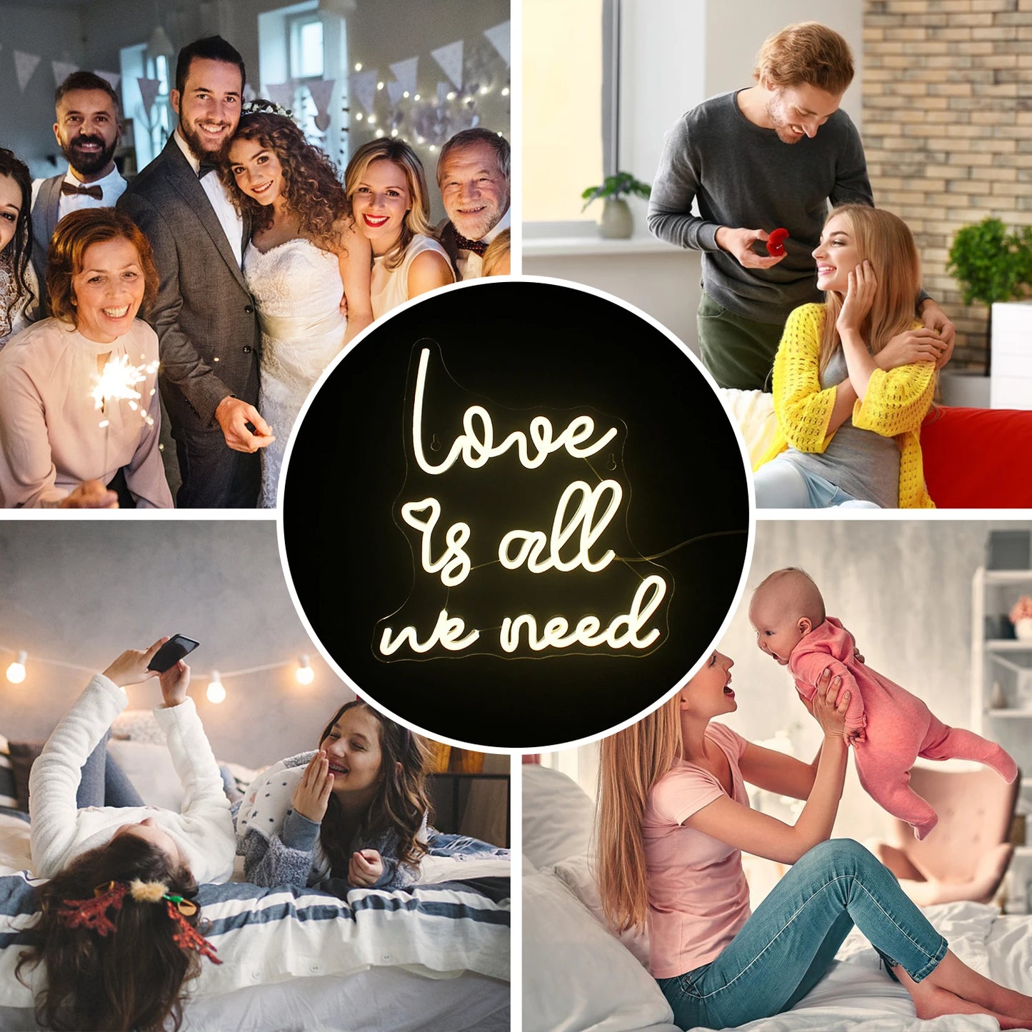 Rakkaus on kaikki mitä tarvitsemme 5V USB LED Valokyltti - Edullinen