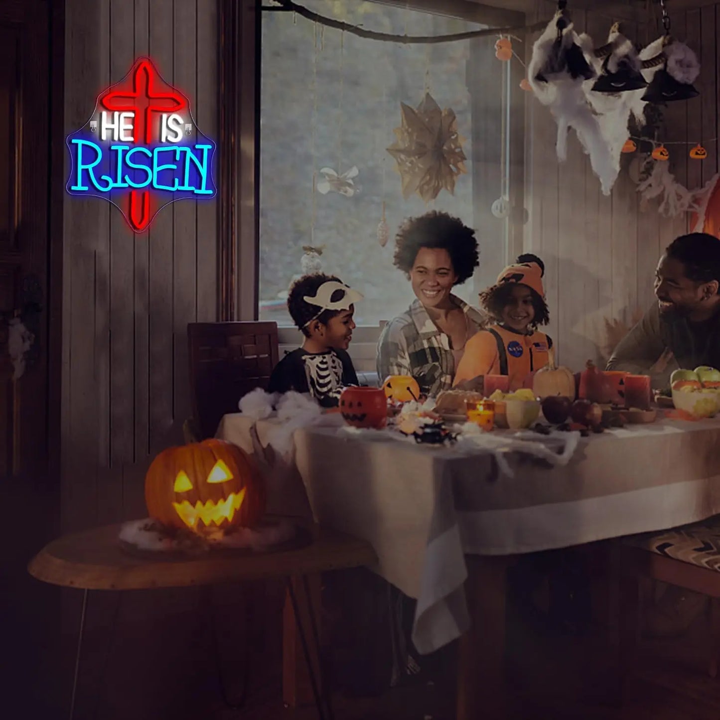 Hän On Noussut Halloween 5V USB LED Led Valokyltti - Budjettiystävällinen