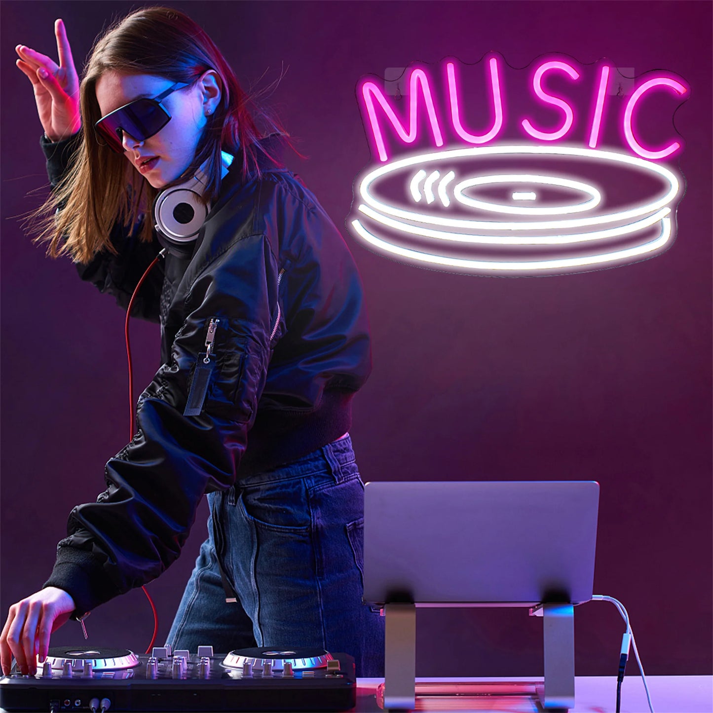 The Art Neon Musiikki Levy 5V Mini USB Led Valokyltti - Edullinen