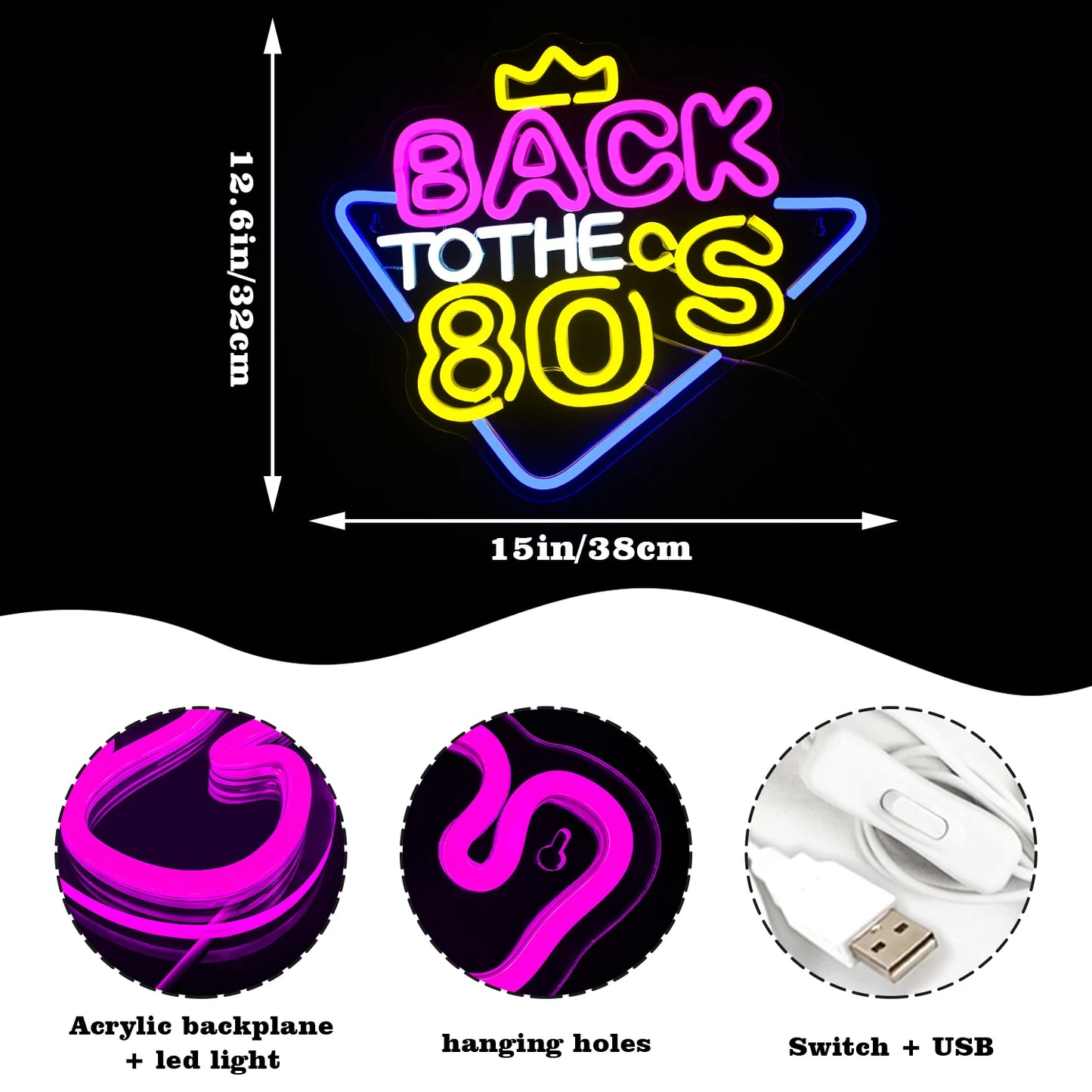 Takaisin 80-luvulle 5V USB LED Neon Kyltti - Edullinen