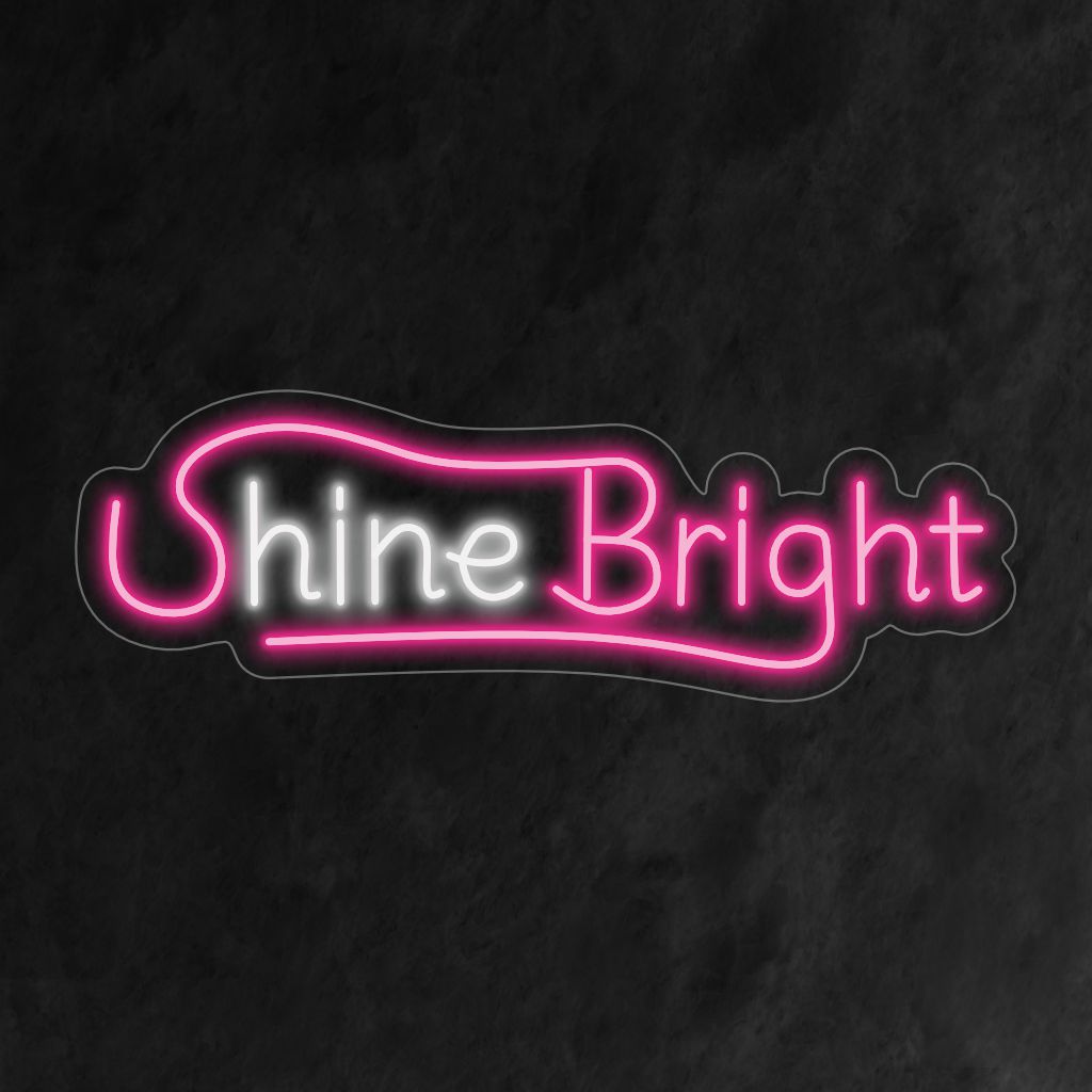 "Shine Bright Neon Sign" valaisee tilaasi positiivisella viestillä, luo eloisan ja rohkaisevan hehkun, luoden sisustukseen iloisen ja inspiroivan tunnelman.