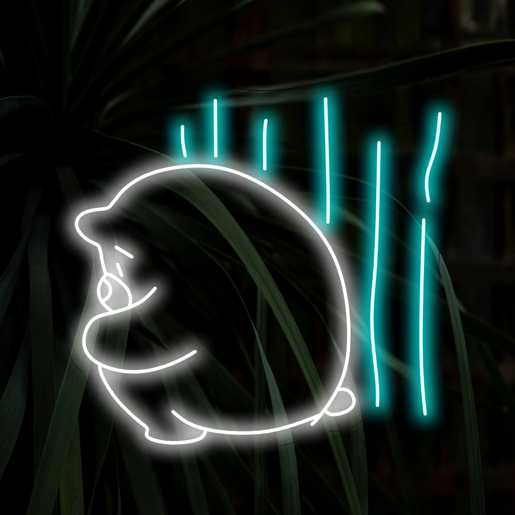 "Shy Cute Polar Bear Sitting Neon Sign" lisää ihastuttavan kosketuksen ihastuttavalla jääkarhusiluettillaan luoden lempeän hehkun kodikkaan ja viehättävän tunnelman luomiseksi tilaan.