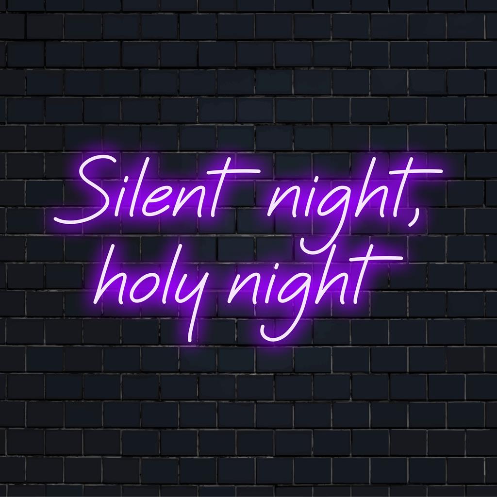 Mukautettu LED-valokyltti, jossa on Silent Night, Holy Night, sopii täydellisesti juhlavaan neonlainaukseen ja persoonalliseen sisustukseen.