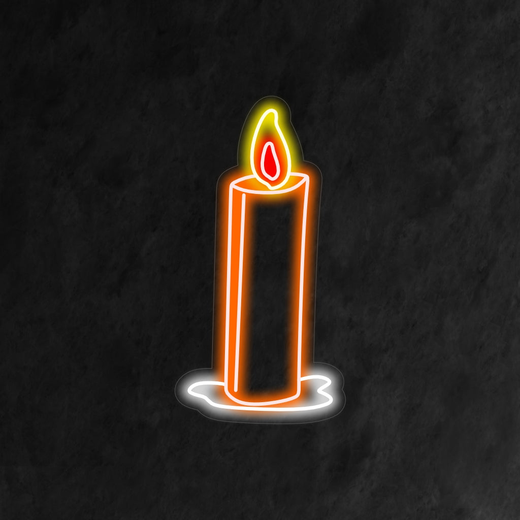 "Simple Candle Neon Sign" on kodikas ja kutsuva lisä kotisi sisustukseen. Neonvalo, joka lisää lämpimän ja mukavan tunnelman yksinkertaisella kynttiläsuunnittelulla.