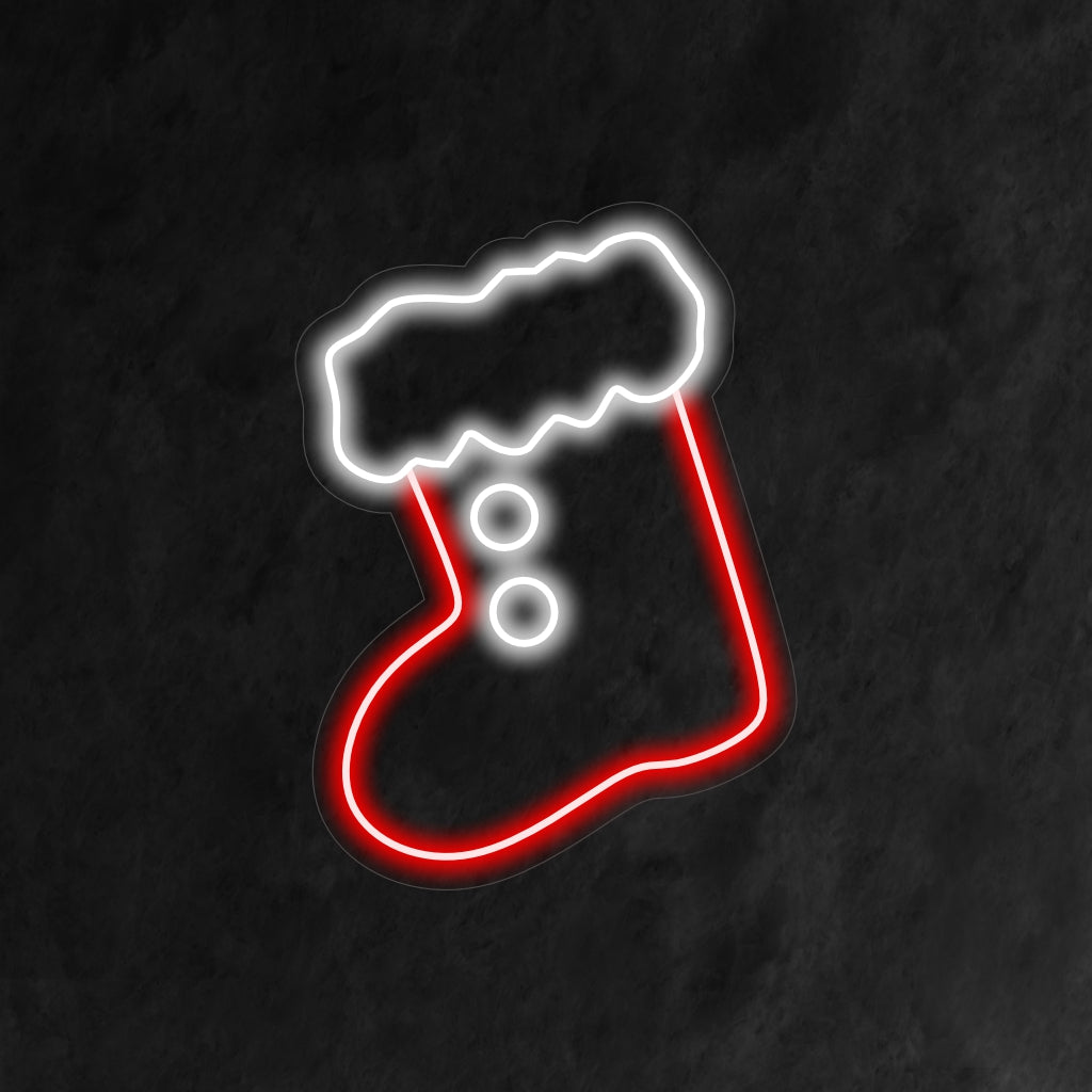 "Simple Christmas Boot Neon Sign" lisää juhlavaa tunnelmaa minimalistisella muotoilullaan ja luo lämpimän ja kutsuvan hehkun yksinkertaiseen mutta viehättävään joulutunnelmaan.