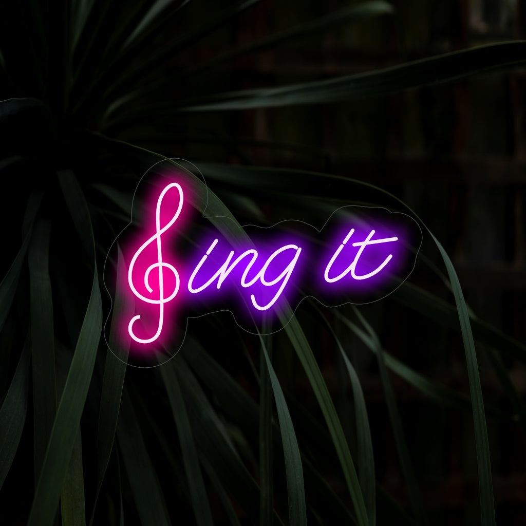 "Sing It Neon Sign" valaisee tilasi musiikillisella tunnelmalla ja luo energisen hehkun ja luo sisustukseesi eloisan ja dynaamisen tunnelman.