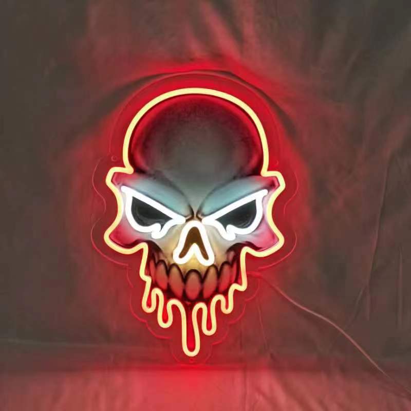 Skull UV Print LED-valokyltti - Art Neon