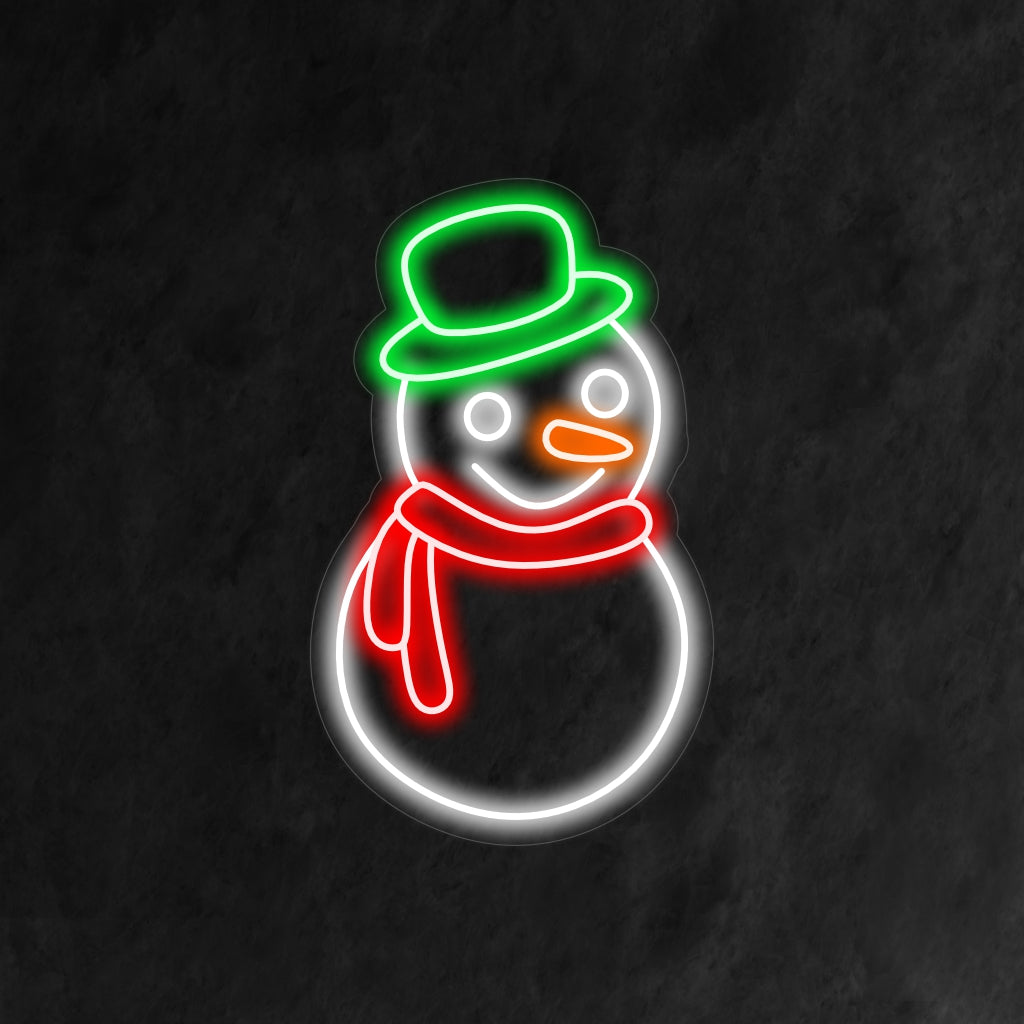 "Snowman Neon Sign" tuo talven taikuutta juhlava designillaan luoden iloista hehkua iloisen ja lumoavan tunnelman luomiseksi tilaan.