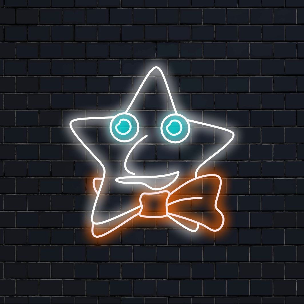 "Starry Night Star Neon Sign" esittelee taivaan ihmeitä säteilevällä tähtisuunnittelullaan ja kiehtovalla hehkullaan, mikä muuttaa tilasi lumoavaksi kosmiseksi näytöksi.