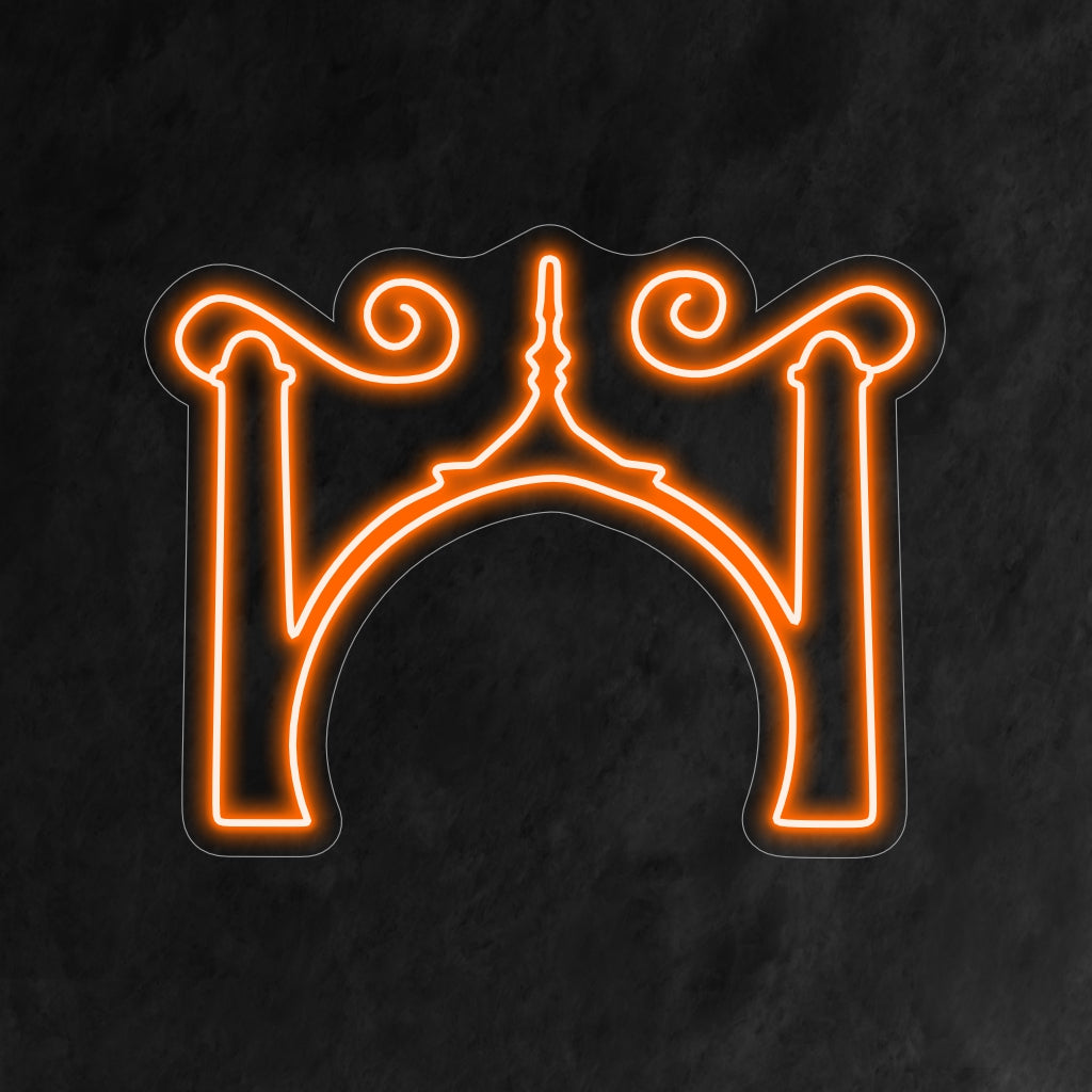 "Taj Mahal Neon Sign" lisää eksoottista loistoa ikonisella muotoilullaan ja luo vangitsevan hehkun, joka tuo esiin tämän historiallisen monumentin kauneuden tilassasi.