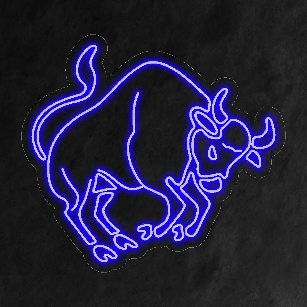 "Taurus Neon Sign" kanavoi horoskooppitunnelmia lempeällä hehkulla, juhlien Härään liittyvää voimaa ja vakautta.