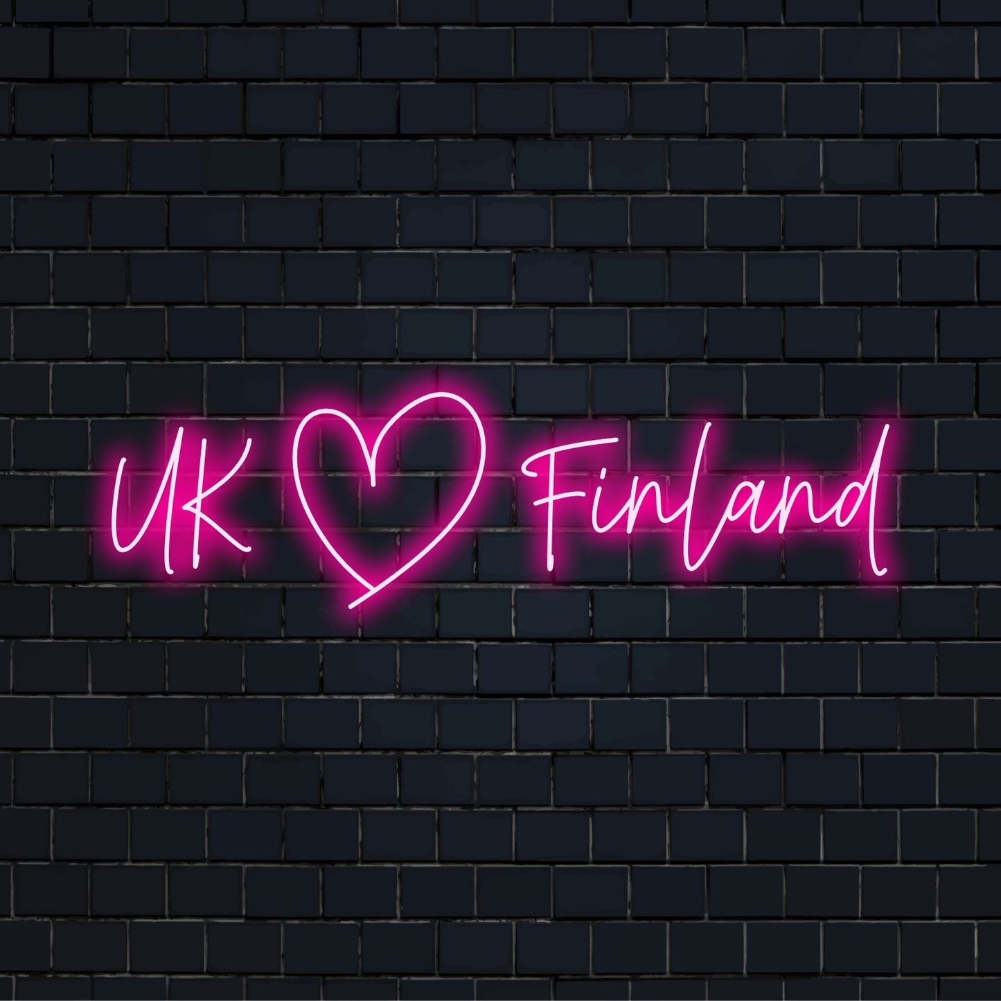 Räätälöity LED-neonkyltti – UK ❤ Finland