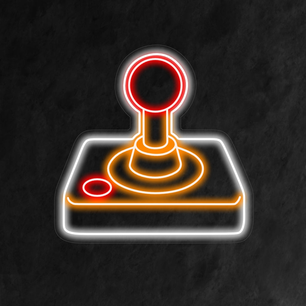 "Vintage Game Controller Neon Sign" tuo nostalgiaa ikonisella muotoilullaan ja luo hehkua, joka juhlii pelaamisen kultakautta tilassasi.