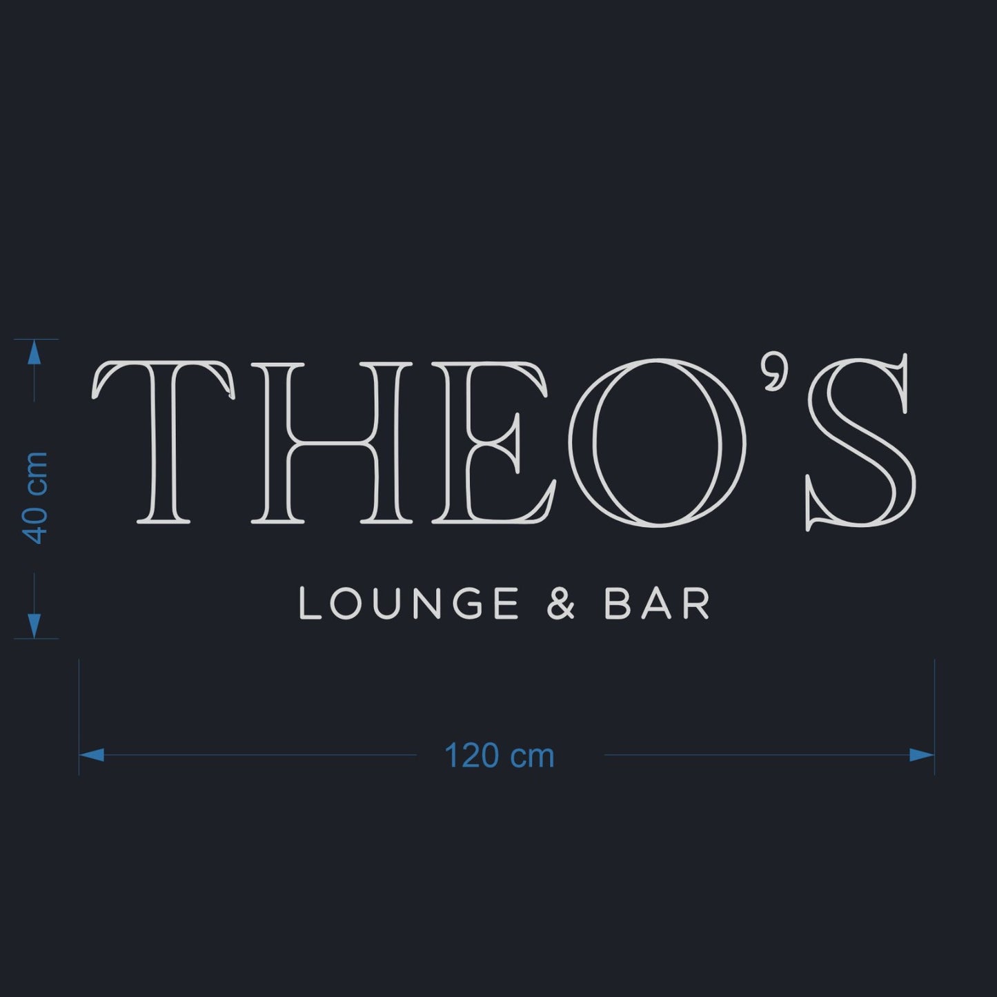 THEO’S Lounge & Bar – Custom LED Neon Sign - 120×40 cm