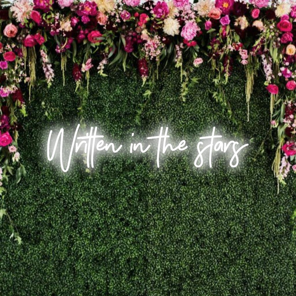 Mukautettu Written In The Stars LED-valomerkki; käsintehty neontaide, täydellinen yksilölliseen sisustukseen.
