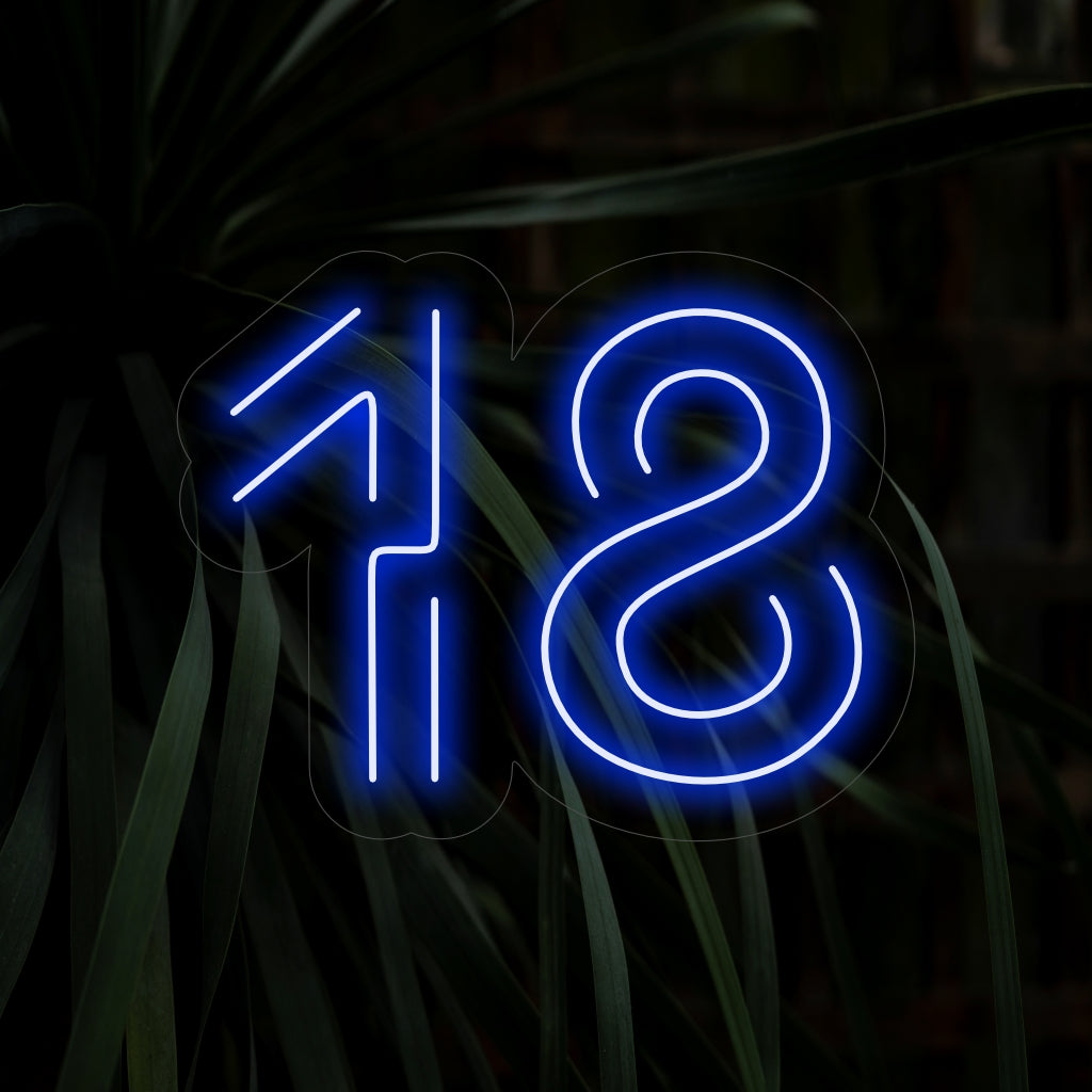 "18th Birthday Neon Sign" är ett livfullt och celebert tillägg, med nummer 18 i en livlig och rolig design. Perfekt för att markera den speciella milstolpen att fylla 18 år.