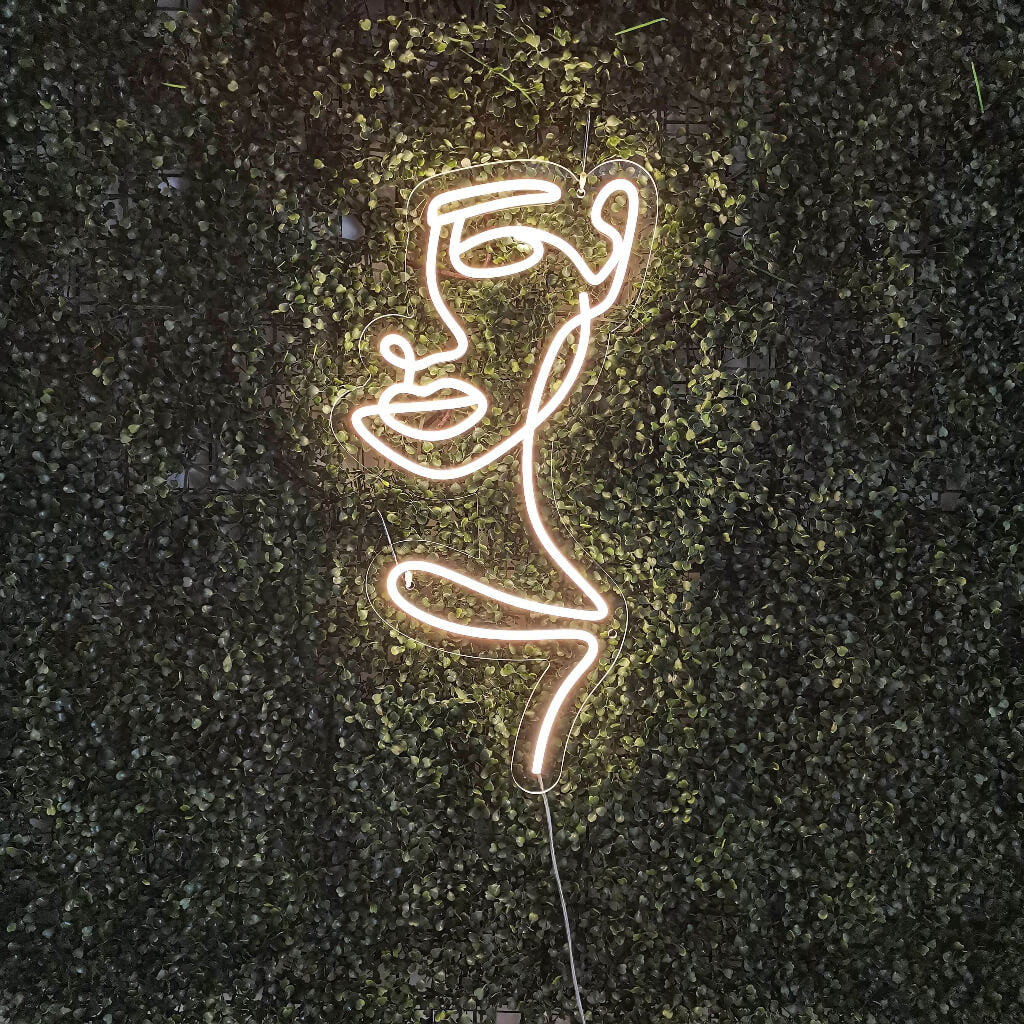 Abstrakti nainen kasvot neonkyltti - Art Neon