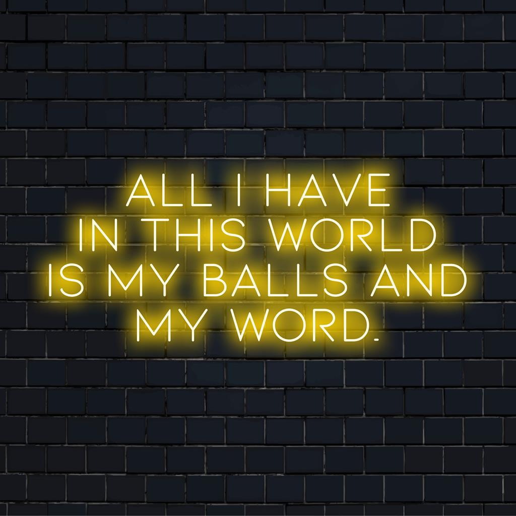 Mittatilaustyönä valmistettu LED-valokyltti, jossa on voimakas lainaus, täydellinen rohkeaan neonseinätaiteeseen tai yksilölliseen neonsisustukseen.