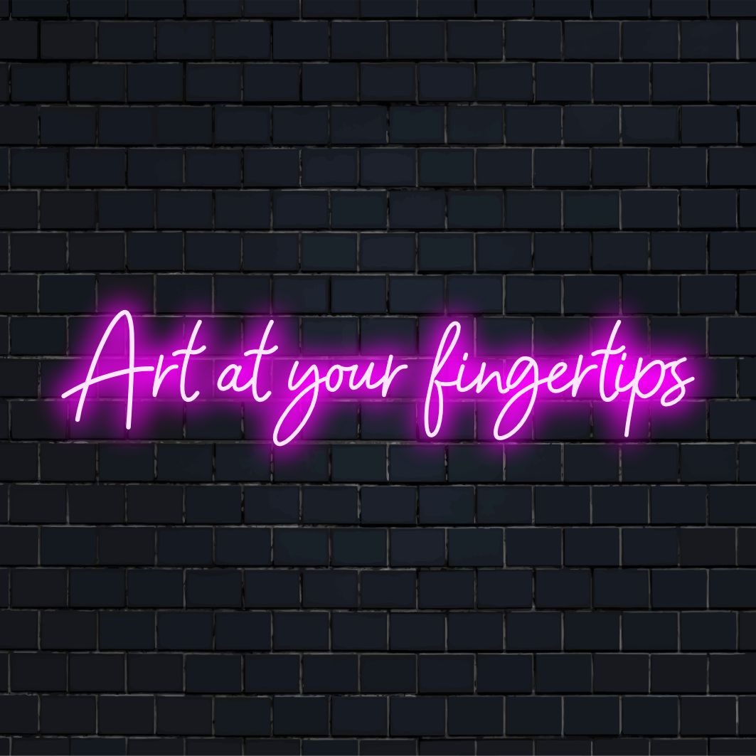 Ljusa och livfulla specialgjorda LED-neonskyltar som visar upp personligt konstnärskap; Art at Your Fingertips skapar modern neonljusdekor.