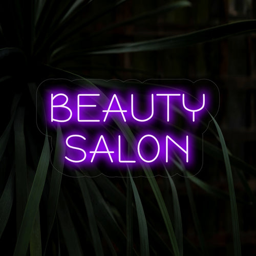 "Beauty Salon Neon Sign" - Ett elegant neonljus med orden "Beauty Salon", som ingjuter sofistikering och elegans i din skönhetssalong eller spa.