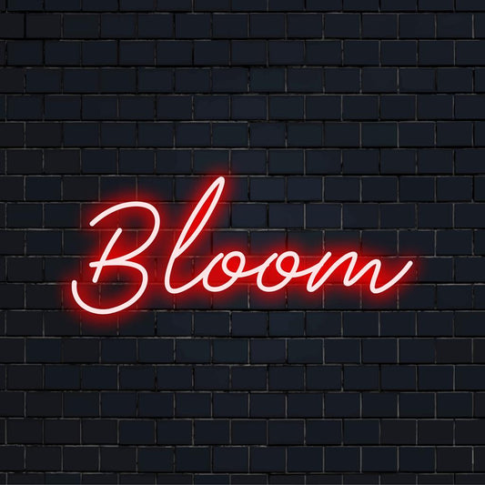 Customizable LED neon sign with blooming floral pattern, perfect as neon wall art or neon light decor.