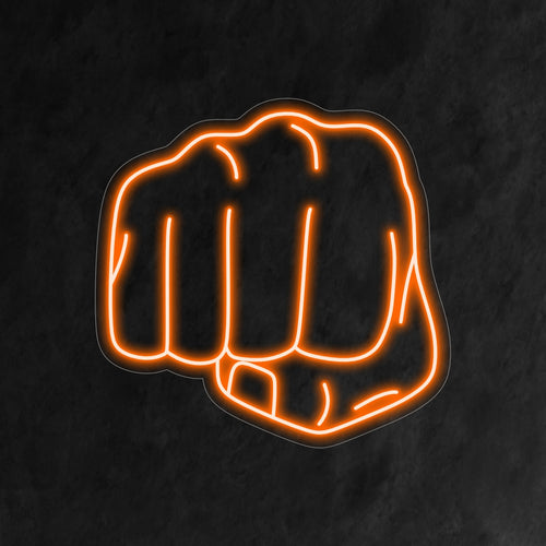 "Boxer Punch Neon Sign" - Dynaaminen neonvalo, jossa on voimakas kuva nyrkkeilijästä lyönnin keskellä ja joka tuo voimaa ja intensiivisyyttä nyrkkeilysaliin tai urheiluaiheiseen sisustukseen.