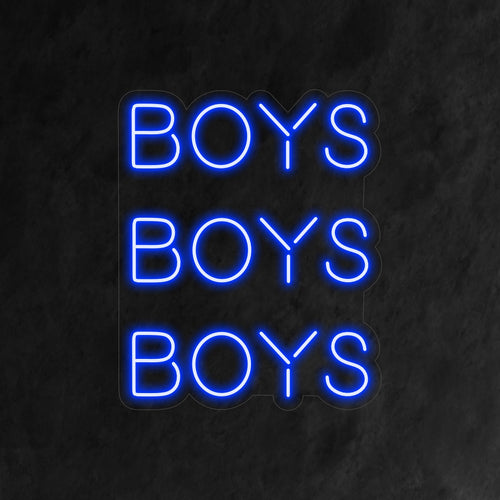 "Boys Boys Boys Neon Sign" - Ett lekfullt neonljus med ett livligt och celebert budskap, som ingjuter nöje och spänning i ditt underhållnings- eller festutrymme.