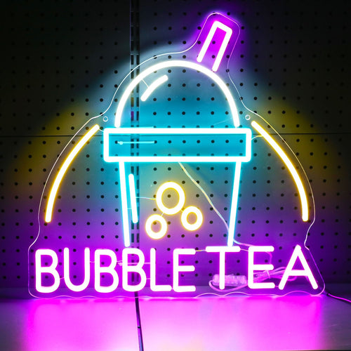 BUBBLE TEA – Mugg med bubbelte – LED-ljusskylt