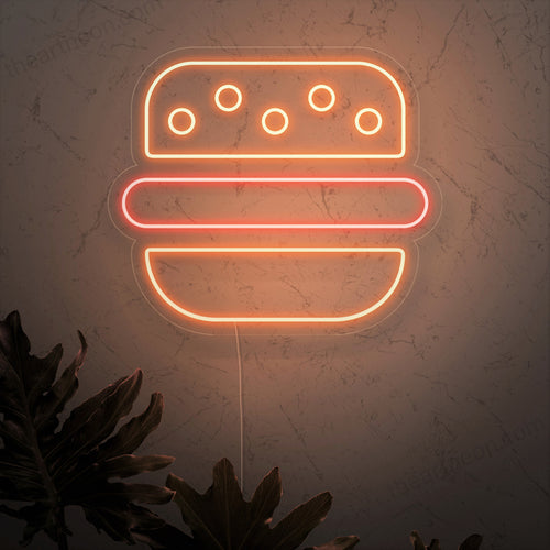 "Burger Neon Sign" on klassinen ja herkullinen lisä ravintolasi sisustukseen. Neonvalo, joka esittelee herkullisen hampurilaisen ikonisen symbolin.
