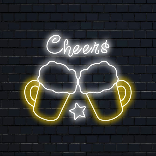 "Cheers Draft Beer Neon Sign" on virkistävä ja kutsuva lisä baarisi sisustukseen. Neonvalo, joka korostaa hanaoluen nauttimisen iloa.