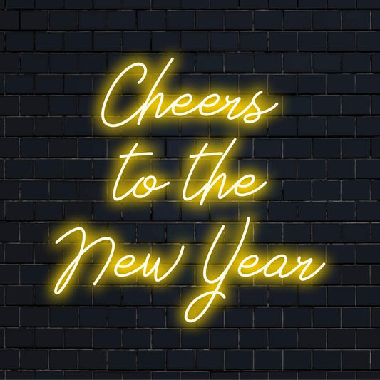 Värikäs "Cheers to the New Year!" neon design. Täydellinen LED-taide juhlasisustukseen, joka lisää eloisaa juhlatunnelmaa.