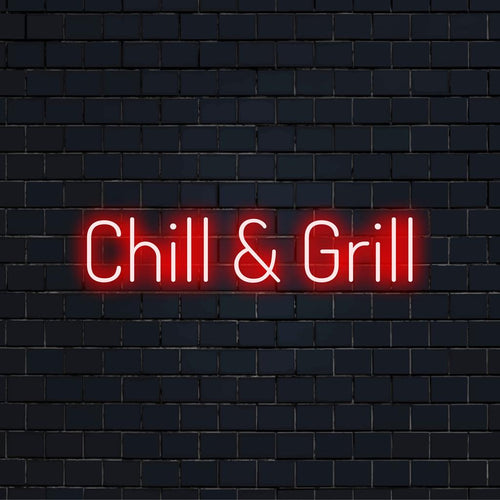 Eloisa Chill And Grill LED-valokyltti, joka on täydellinen lisäämään persoonallista neonvalosisustusta mihin tahansa tilaan.
