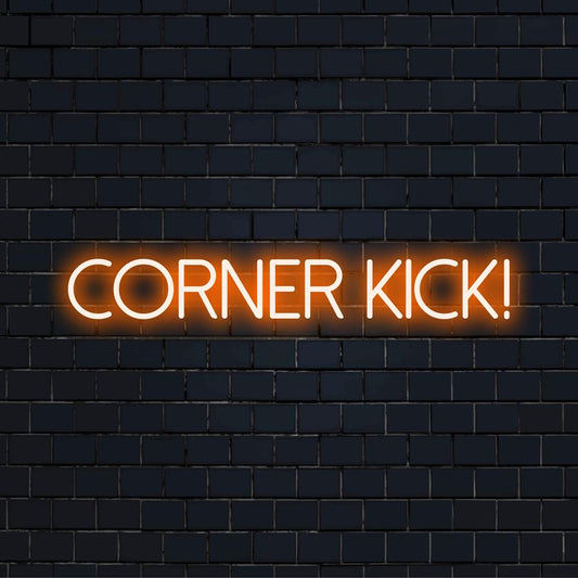 Kirkas "Corner Kick!" räätälöity LED-neonkyltti, silmiinpistävä neonseinäteos, joka valaisee minkä tahansa tilan urheilullisella tyylillä.