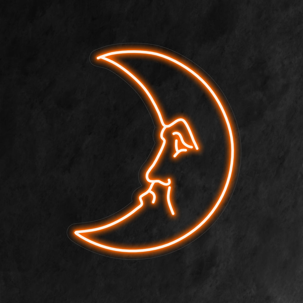  "Crescent Neon Sign" – A celestial and elegant neon light showcasing the iconic crescent moon design, infusing your space with serenity and enchanting charm.