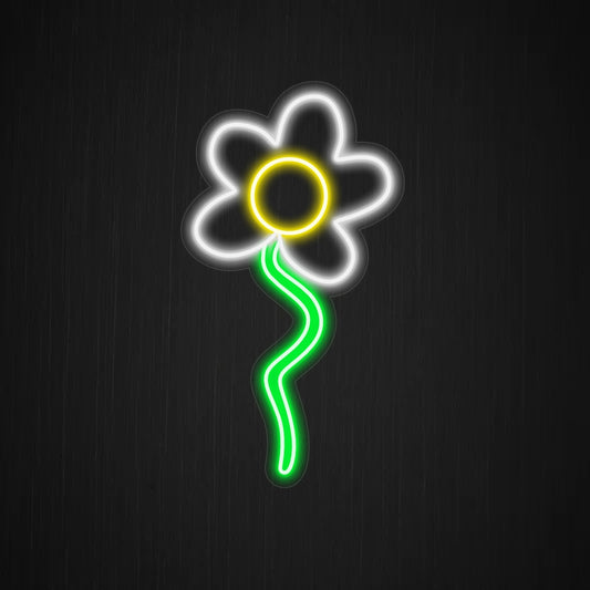 "Daisy Neon Sign" lights up with a radiant glow, infusing your space with the serene and uplifting vibes inspired by the natural beauty of daisies.