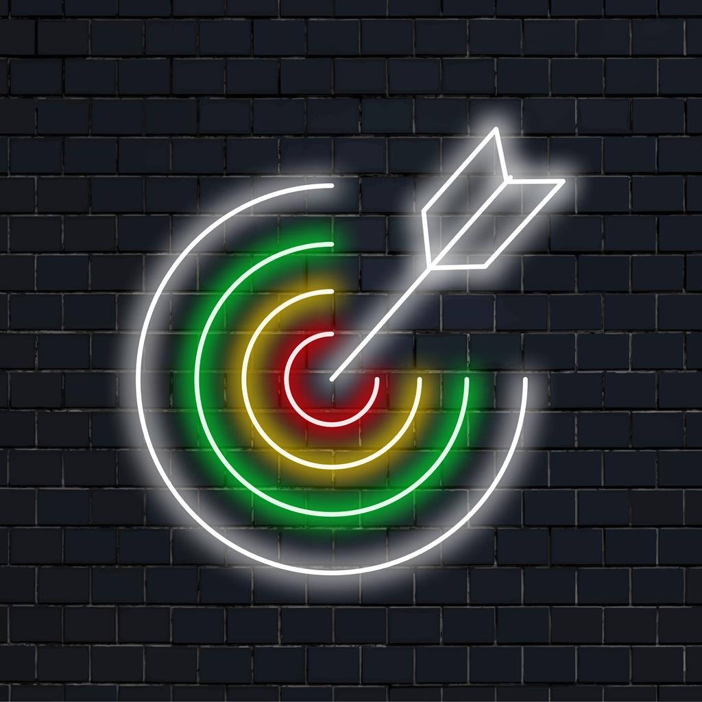 Skräddarsydd LED-neonskylt med en levande Dart-text, perfekt för sportbarinredning eller personlig neonmiljö.