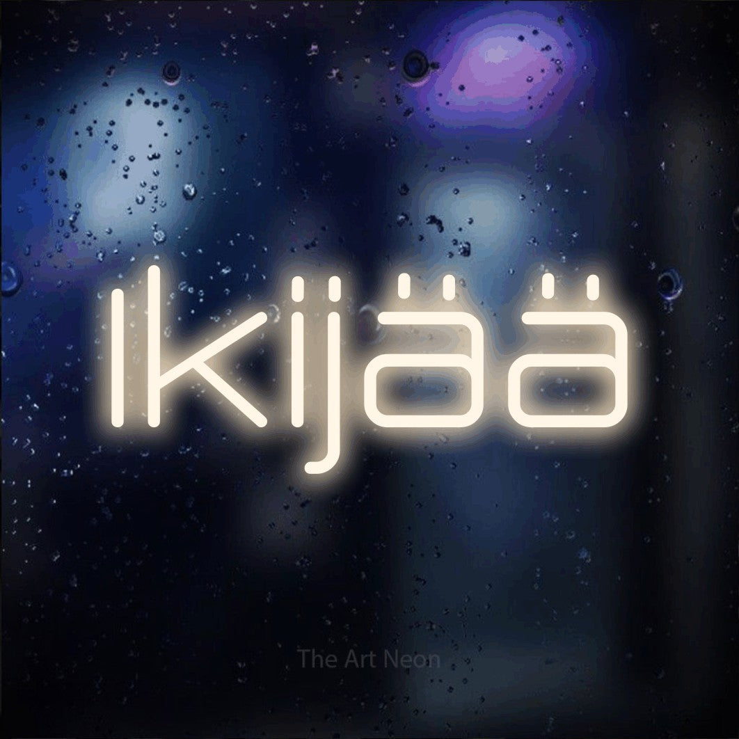 LED neon sign reading “Ikijää”, arranged in a single line.