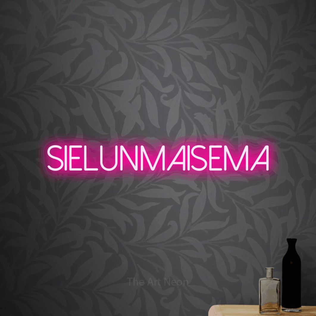 LED neon sign reading “Sielunmaisema”, arranged in a single line.