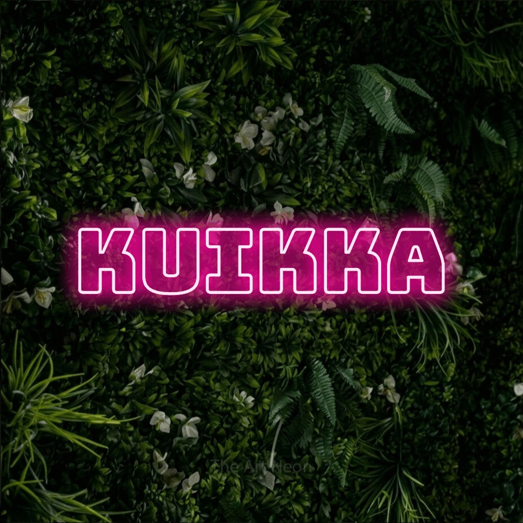 LED neon sign reading “Kuikka”, arranged in a single line.