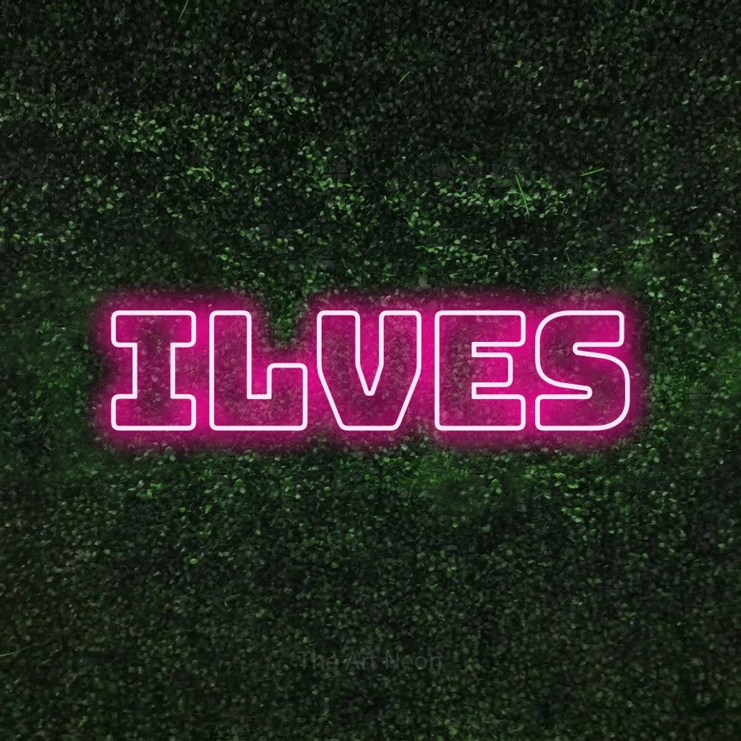 LED neon sign reading “Ilves”, arranged in a single line.