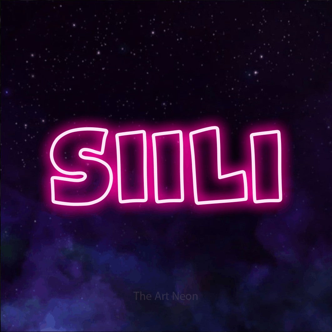 LED neon sign reading “Siili”, arranged in a single line.