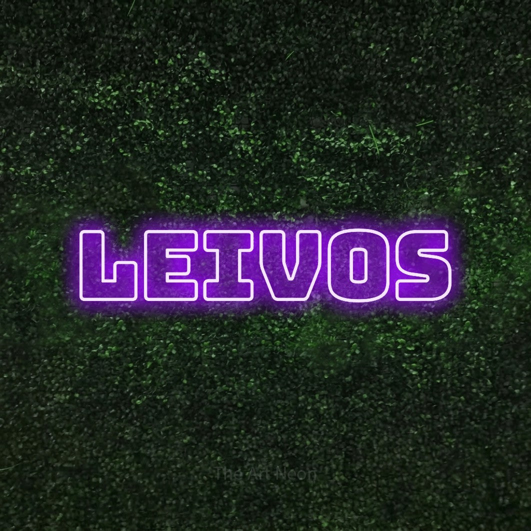 LED neon sign reading “Leivos”, arranged in a single line.