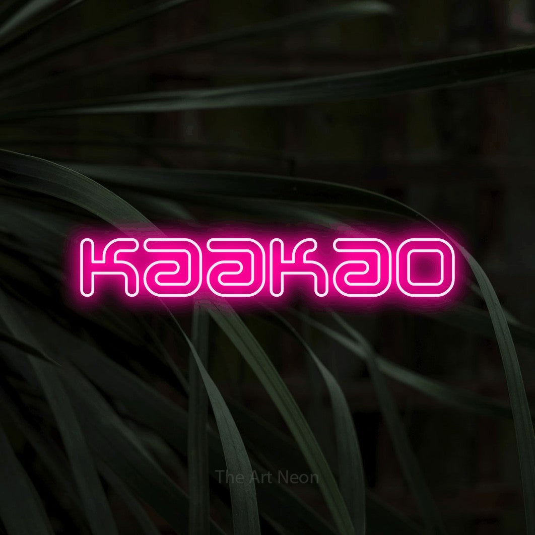 LED neon sign reading “Kaakao”, arranged in a single line.