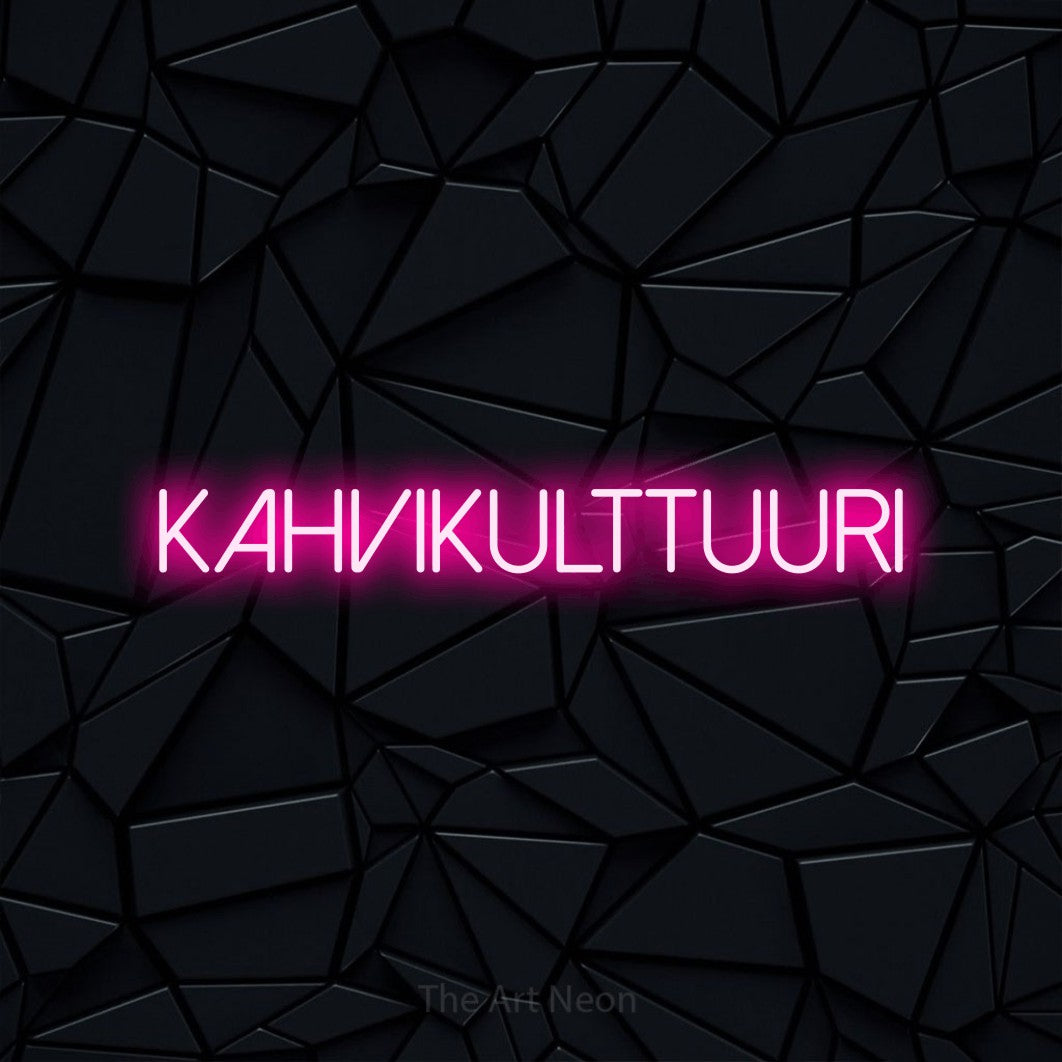 LED neon sign reading “Kahvikulttuuri”, arranged in a single line.