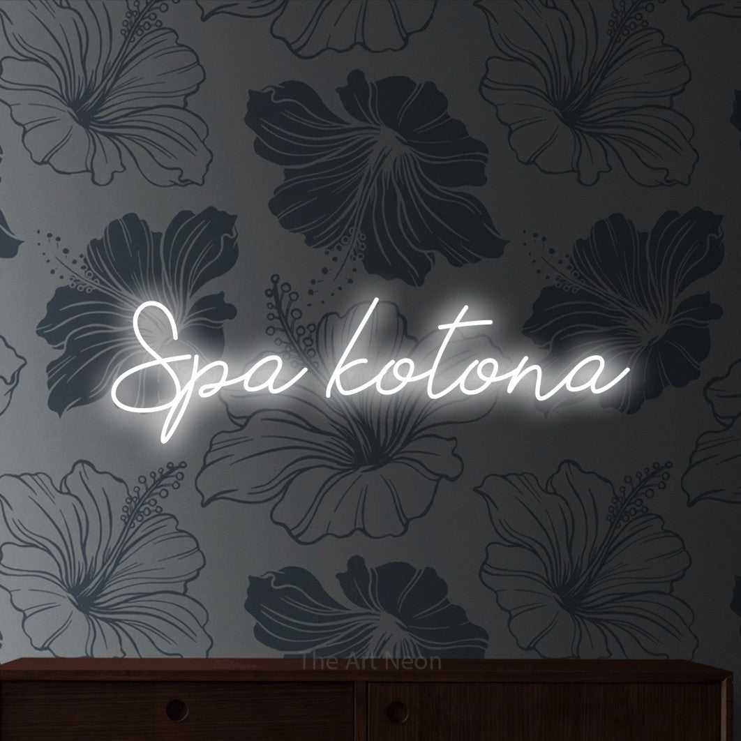 LED neon sign reading “Spa kotona”, arranged in a single line.