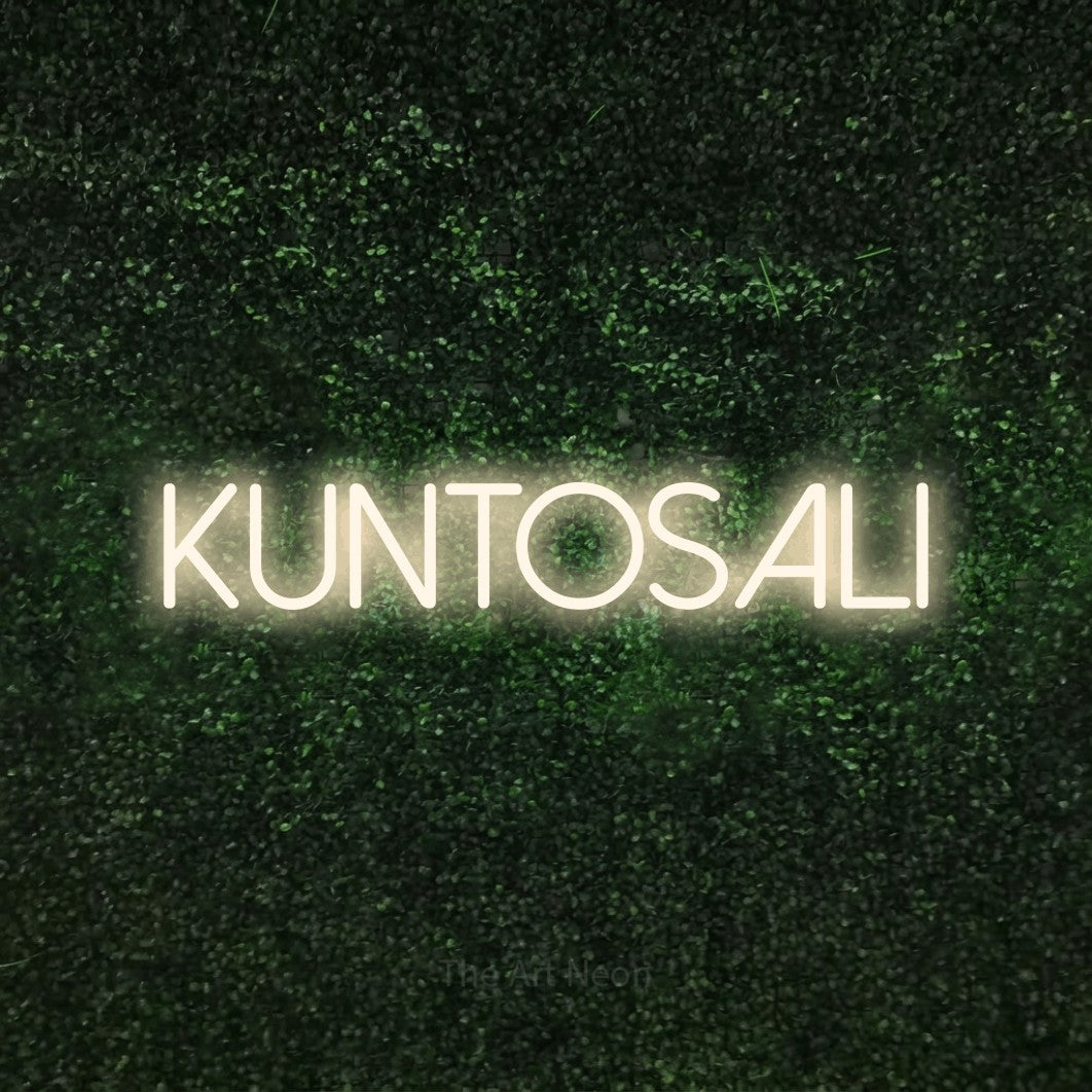 LED neon sign reading “Kuntosali”, arranged in a single line.