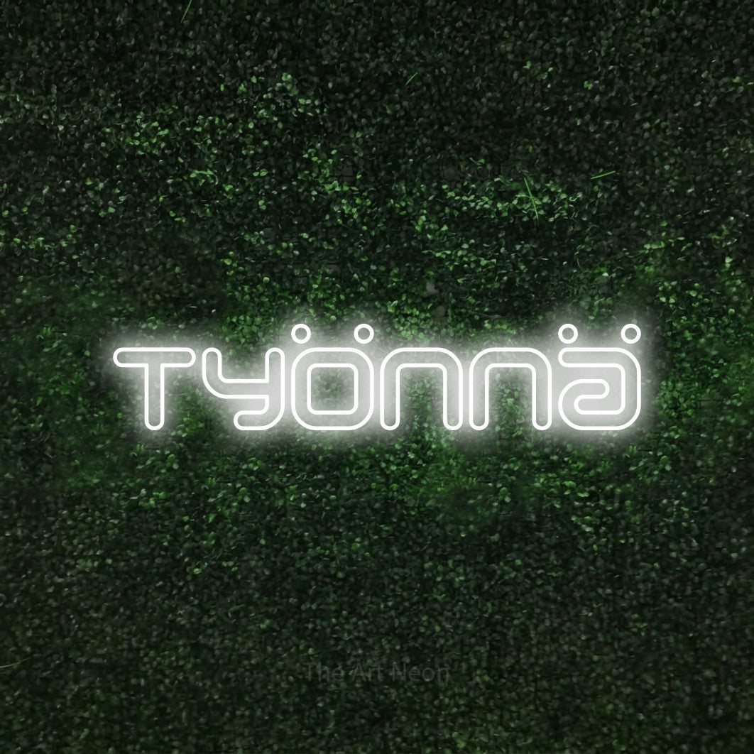LED neon sign reading “Työnnä”, arranged in a single line.