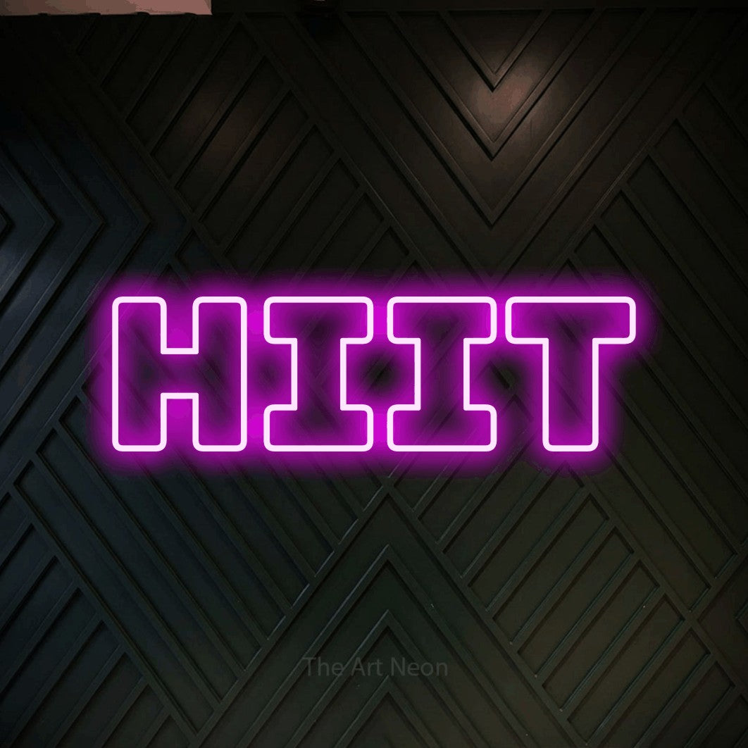 LED neon sign reading “HIIT”, arranged in a single line.