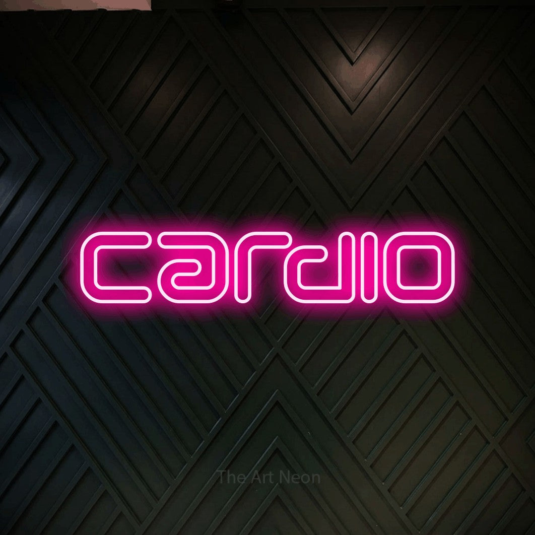 LED neon sign reading “Cardio”, arranged in a single line.