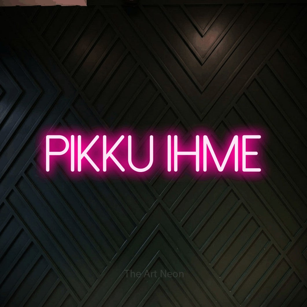 LED neon sign reading “Pikku ihme”, arranged in a single line.